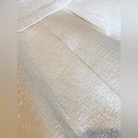 Banana Republic Pleated Ivory Metallic Textured Pencil Skirt Knee Length sz‎ 14 - Picture 2 of 10